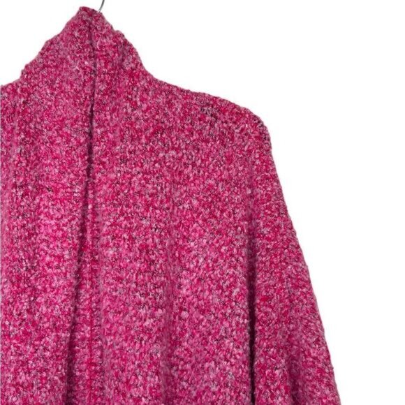 Free People Pink Prickly Pear Boho Oversized BFF Open Cardigan Large - Picture 8 of 14